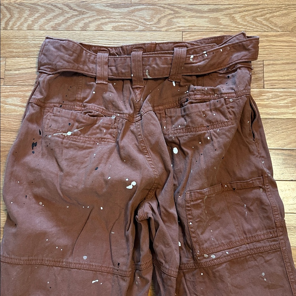 Free People Painter Pants. Cargo style. Size 2. Copper color (pretty penny) - Picture 7 of 8